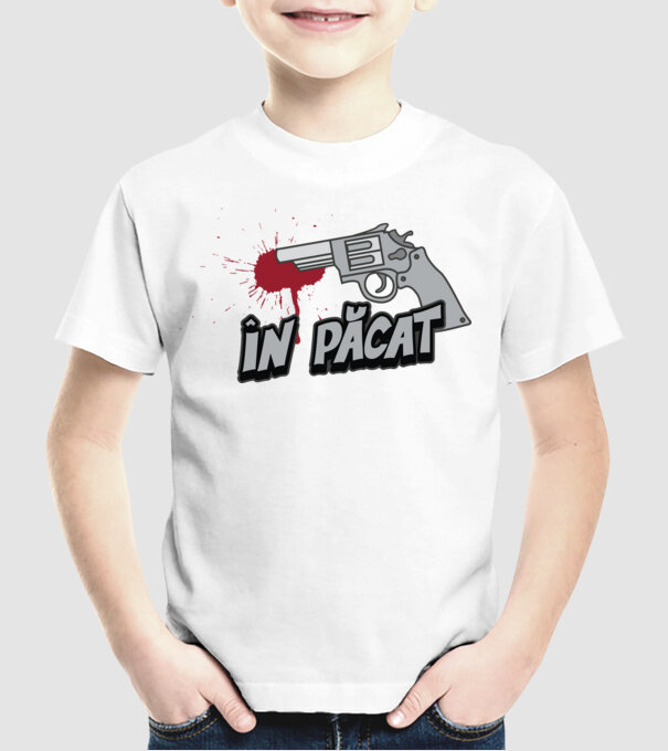 în păcat model alb pe tricou