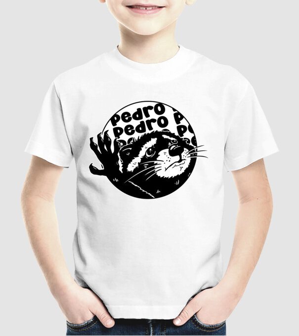 Pedro circle model alb pe tricou