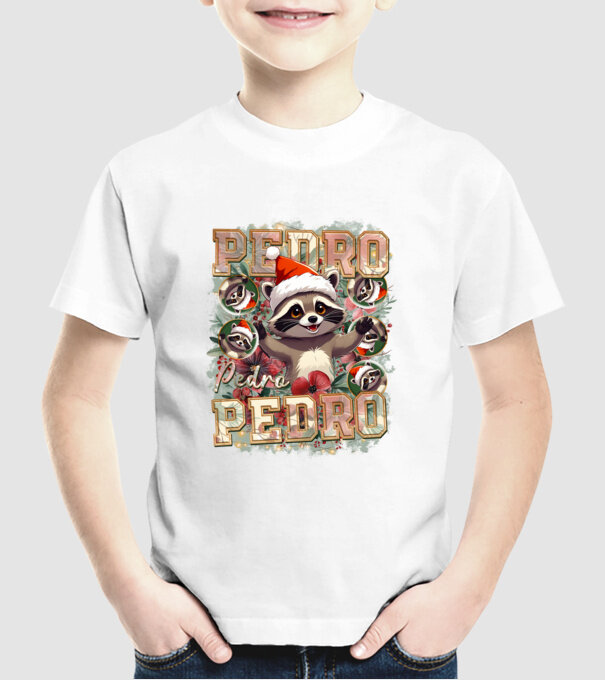 Pedro pedro flower xmas model alb pe tricou