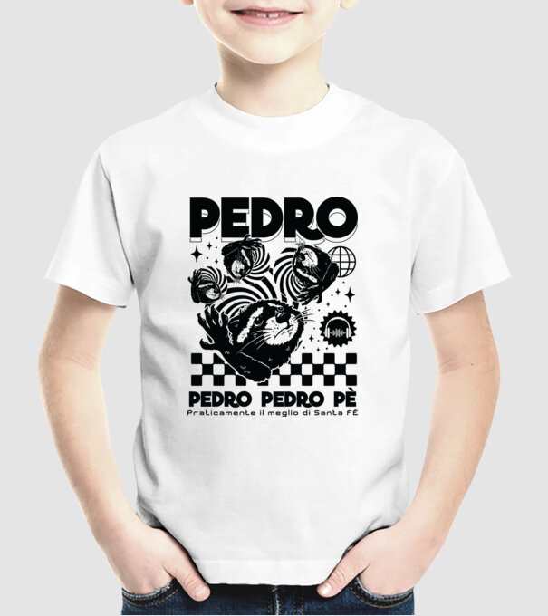 Pedro techno model alb pe tricou