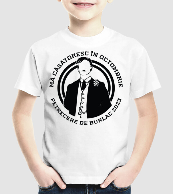 Petrecere de burlac octombrie model alb pe tricou
