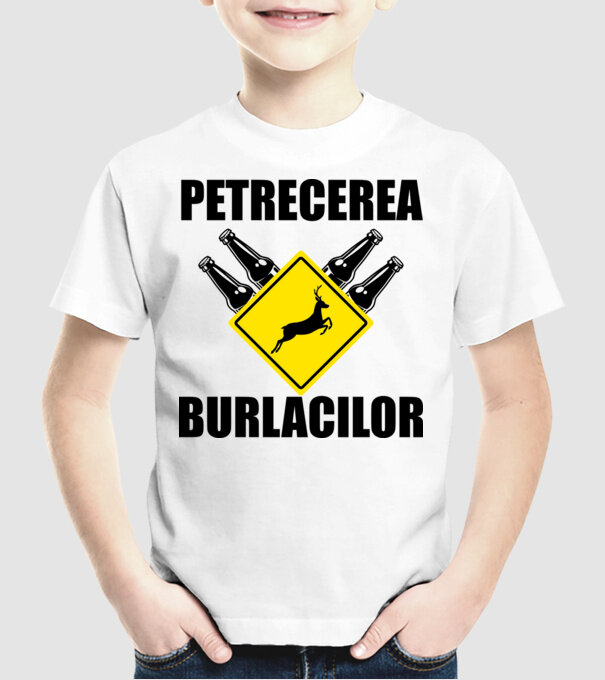 petrecerea burlacilor model alb pe tricou