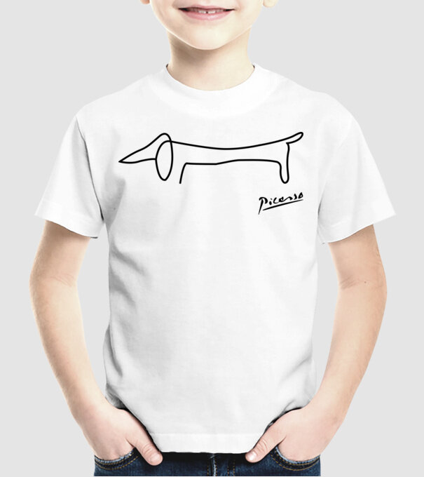Picasso model alb pe tricou