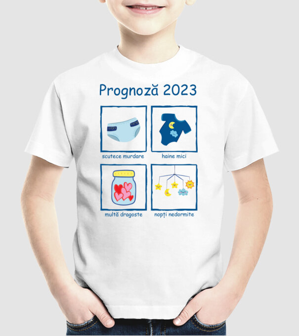 Prognoză 2023 model alb pe tricou
