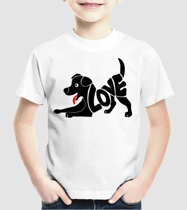 Puppy love model alb pe tricou