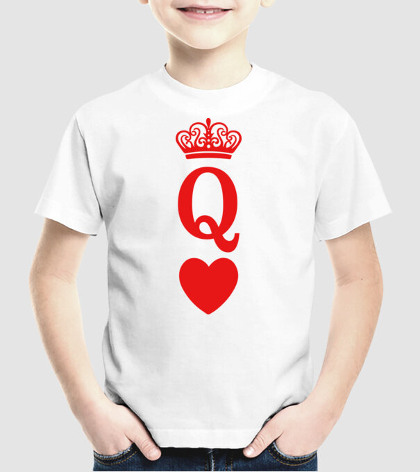 Queen model alb pe tricou