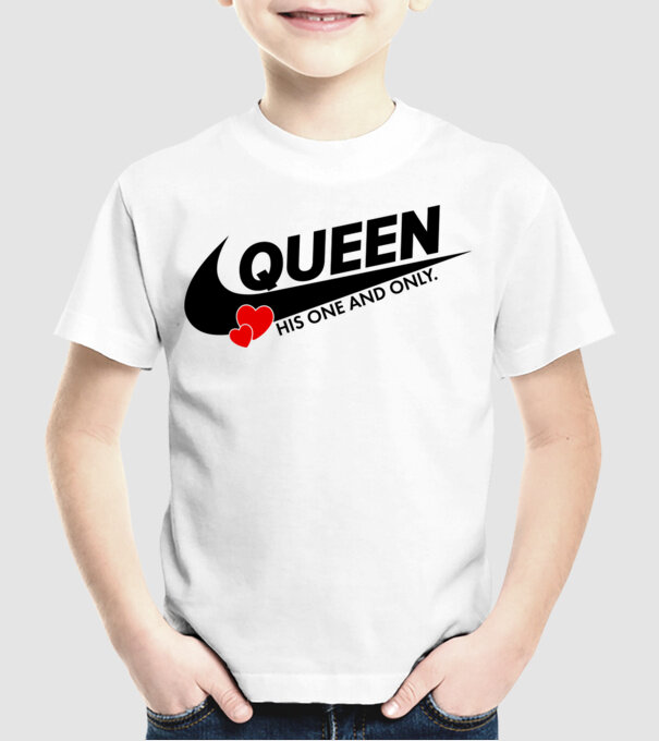 Queen model alb pe tricou