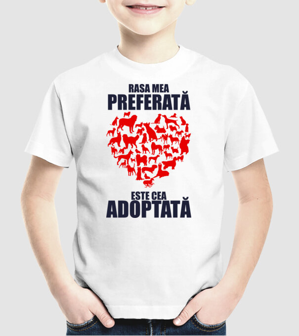 Rasa mea preferată este cea adoptată model alb pe tricou