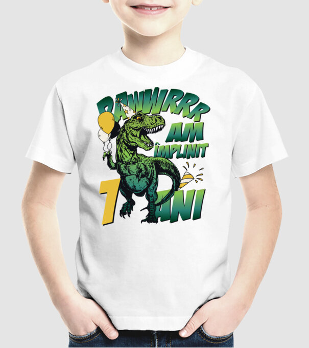 Rawr Am împlinit 1 an model alb pe tricou