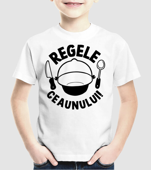 Regele - ceaunului! model alb pe tricou