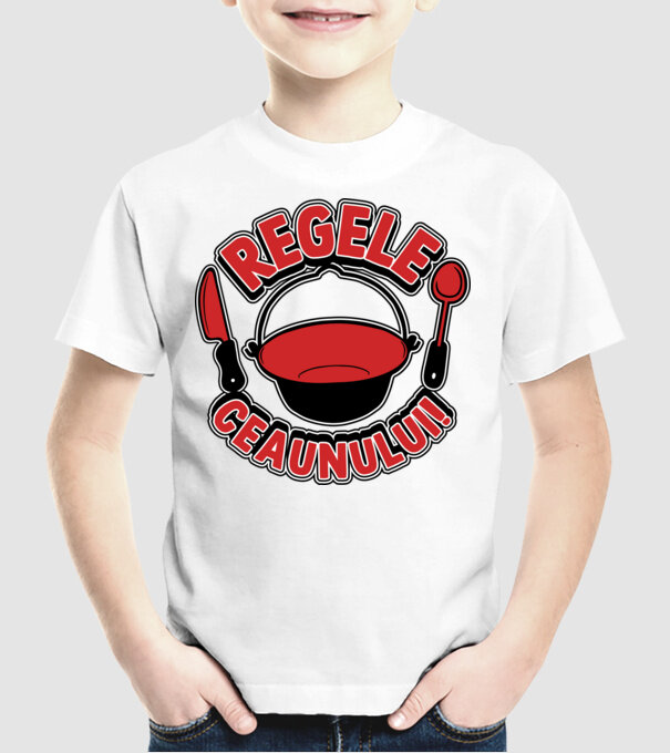 Regele - ceaunului! model alb pe tricou