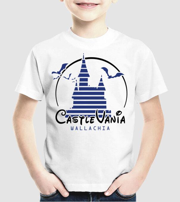 România CastleVania model alb pe tricou