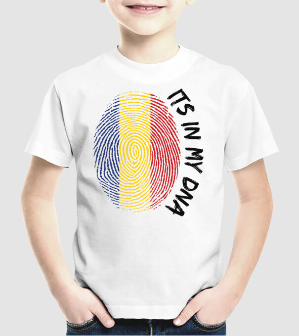 România fingerprint model alb pe tricou