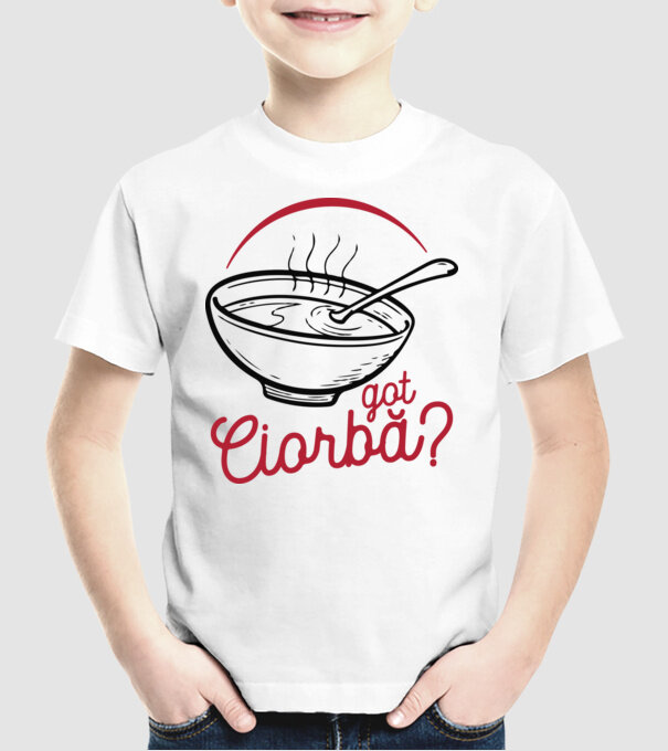 România Got ciorbă model alb pe tricou