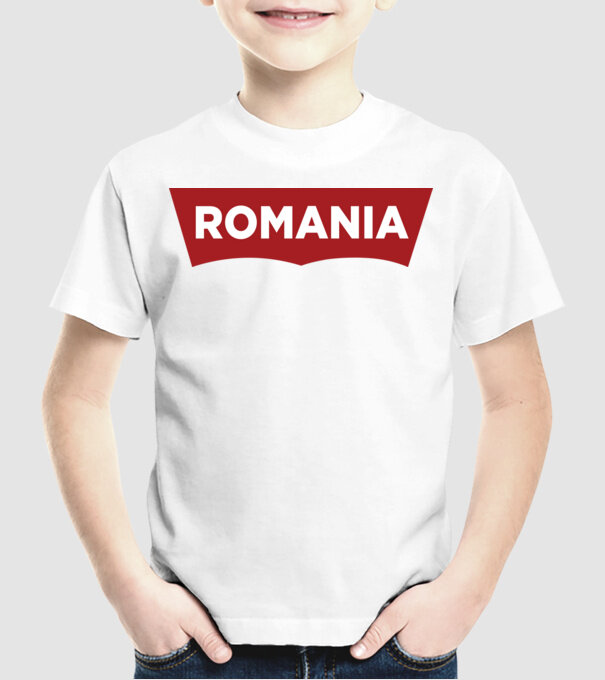 România levis model alb pe tricou