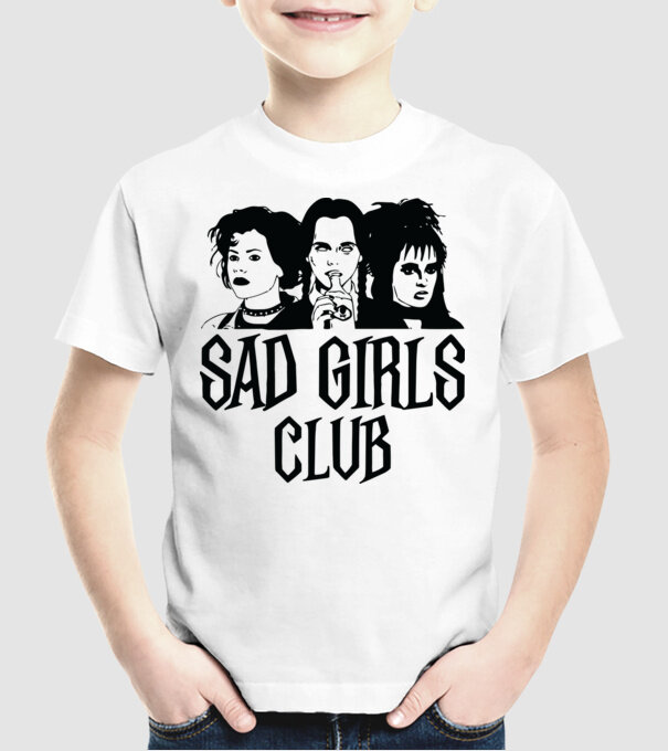 Sad Girls Club model alb pe tricou