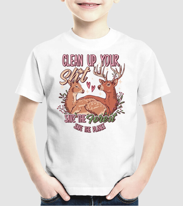 Save the forest model alb pe tricou