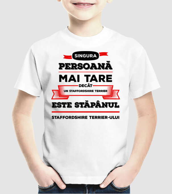 singura persoană mai tare decât un Pinscher la este stăpânul Pinscherului model alb pe tricou