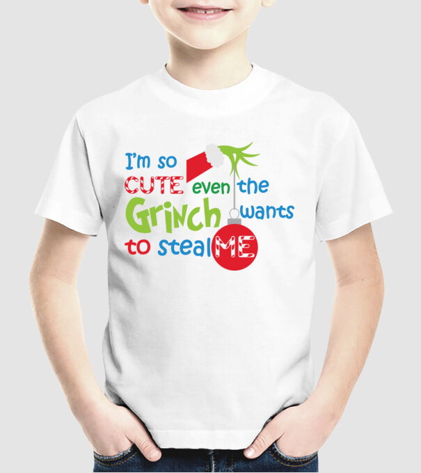 So cute Grinch model alb pe tricou