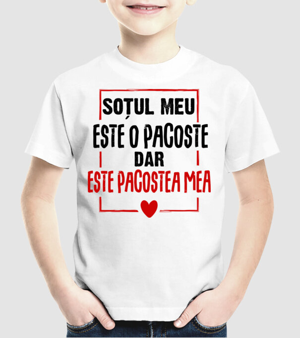 soțul meu este o pacoste model alb pe tricou