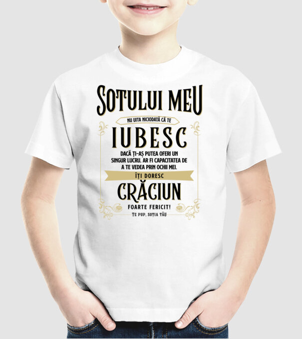 Soțului meu model alb pe tricou