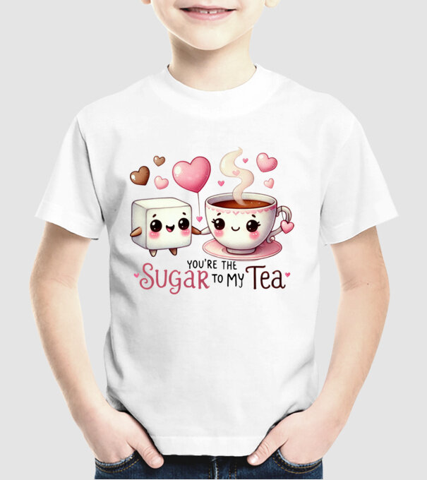 Sugar to my Tea model alb pe tricou