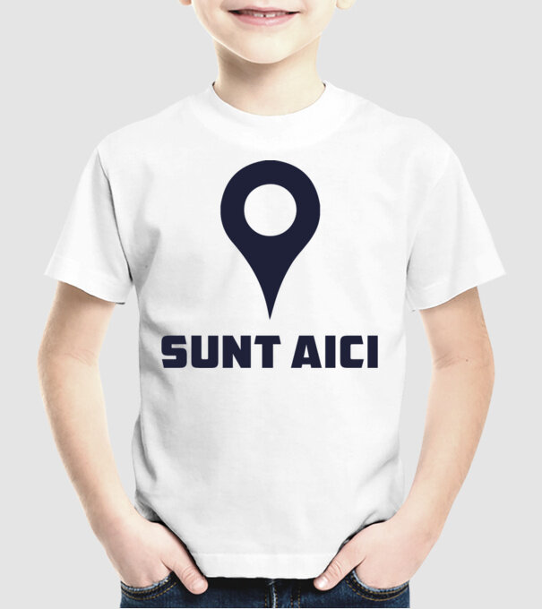 Sunt Aici model alb pe tricou