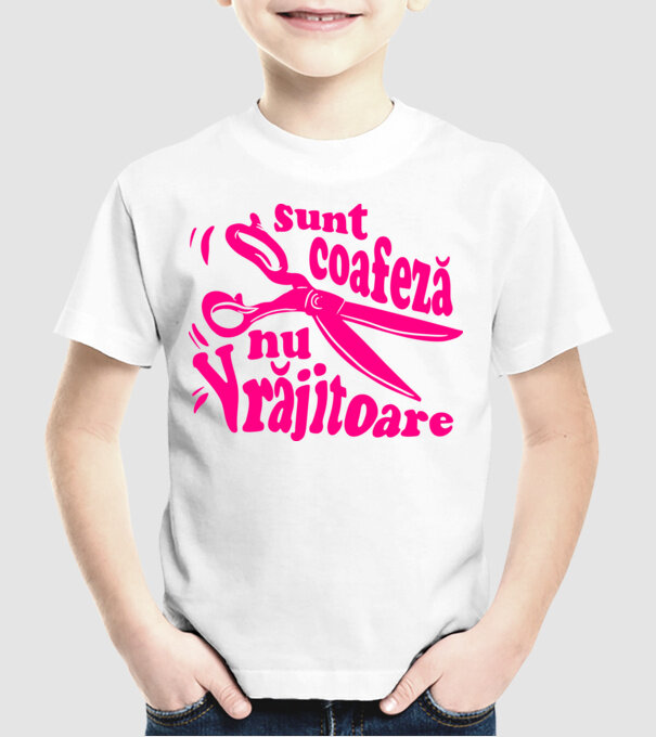 sunt coafeză, nu vrăjitoare model alb pe tricou