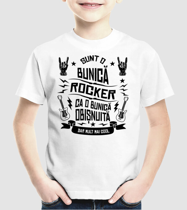 Sunt o bunică rocker, ca o bunică obișnuită, dar mult mai cool model alb pe tricou