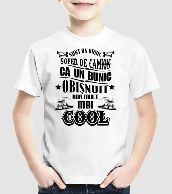 sunt un bunic de șofer de camion, ca un bunic obișnuit, dar mult mai cool model alb pe tricou