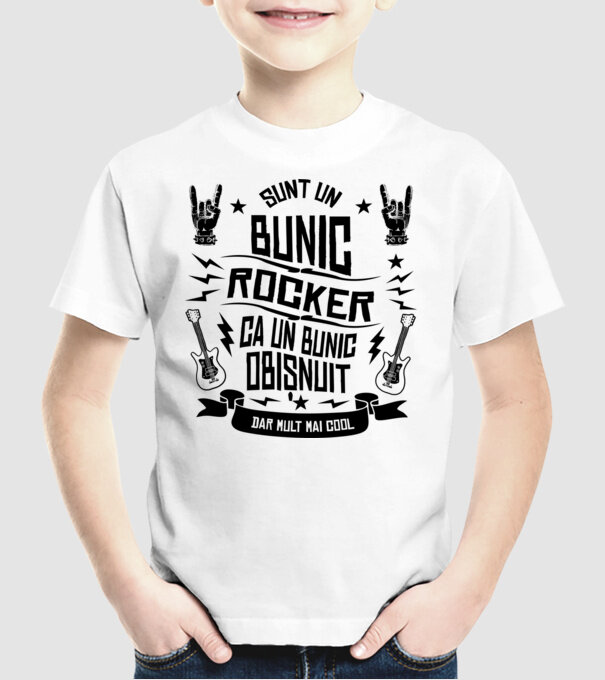 Sunt un bunic rocker, ca un bunic obișnuit, dar mult mai cool model alb pe tricou