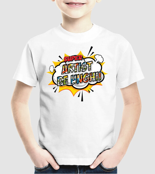 Super Artist de unghii model alb pe tricou