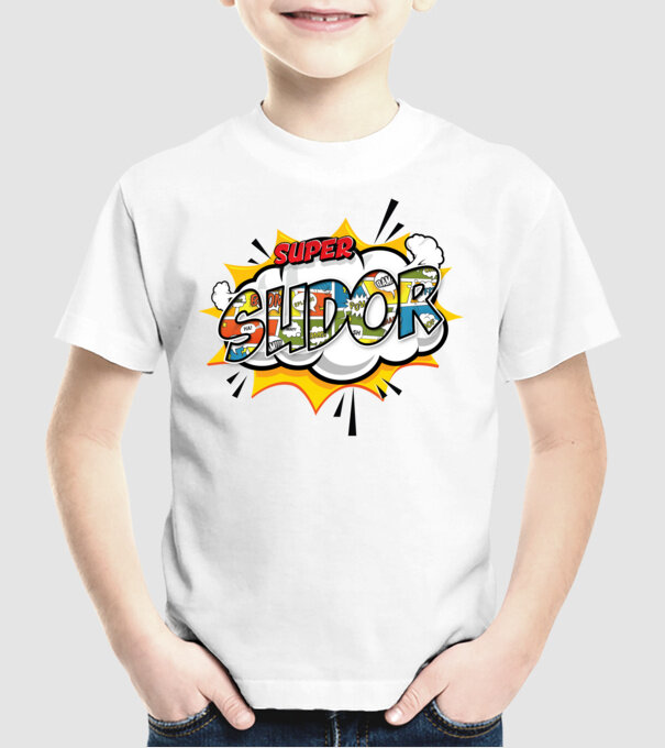 Super Sudor model alb pe tricou
