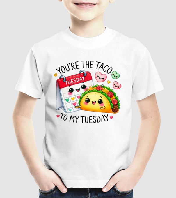 Taco to my Tuesday model alb pe tricou