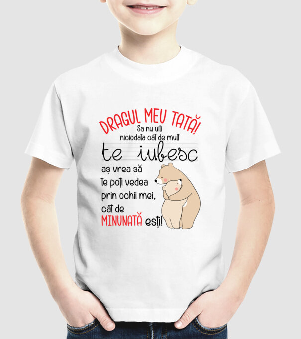 Tată Cât de minunat ești model alb pe tricou