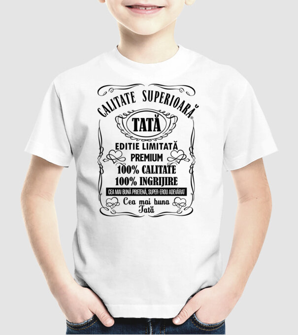 Tată Premium - ediție limitată premium model alb pe tricou