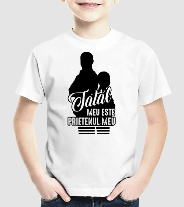 tatăl meu este prietenul meu model alb pe tricou