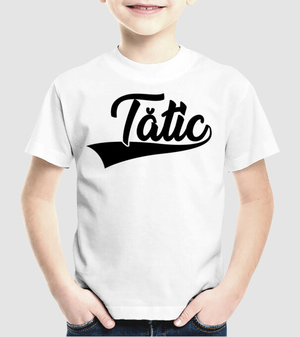 tătic model alb pe tricou