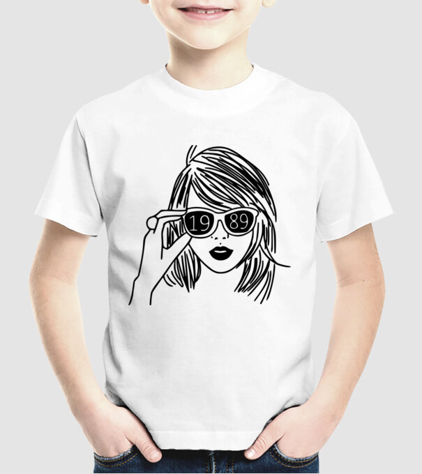 Taylor Swift 1989 model alb pe tricou