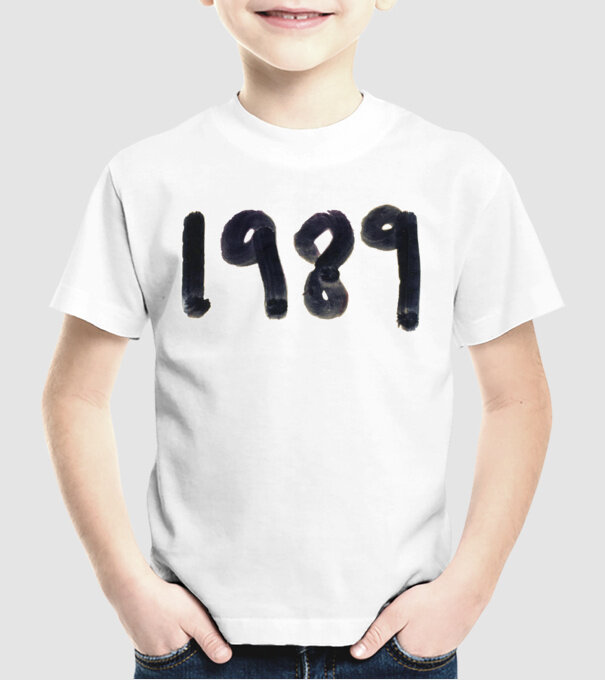 Taylor Swift 1989 text model alb pe tricou