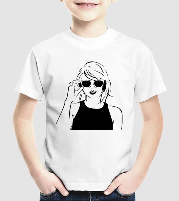 Taylor Swift model alb pe tricou