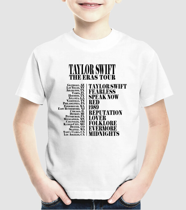 Taylor Swift Eras tour back model alb pe tricou