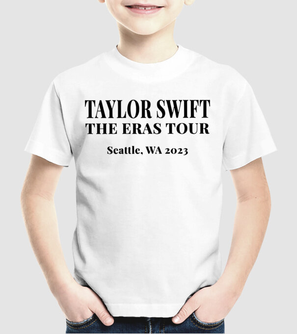 Taylor Swift Eras tour text2 model alb pe tricou