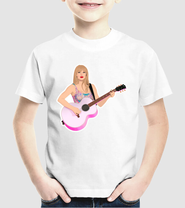 Taylor Swift pink model alb pe tricou