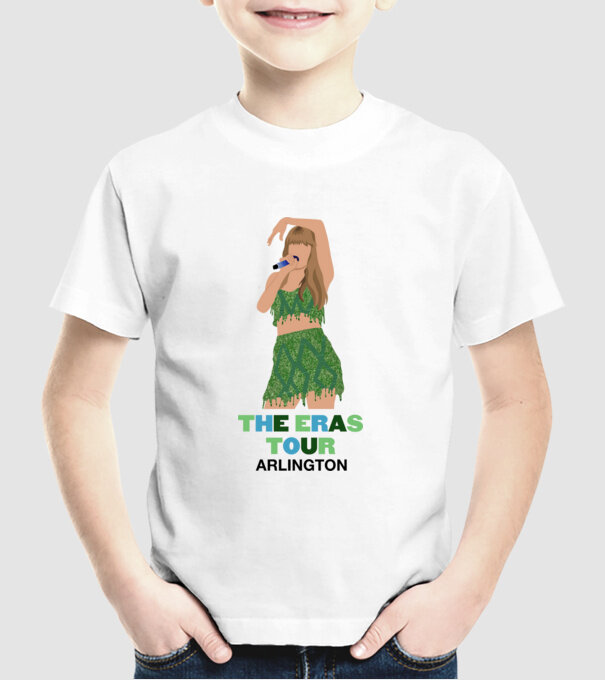Taylor Swift The Eras Tour Arlington 2 model alb pe tricou