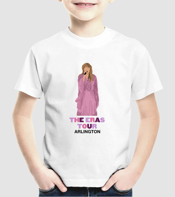Taylor Swift The Eras Tour Arlington 3 model alb pe tricou