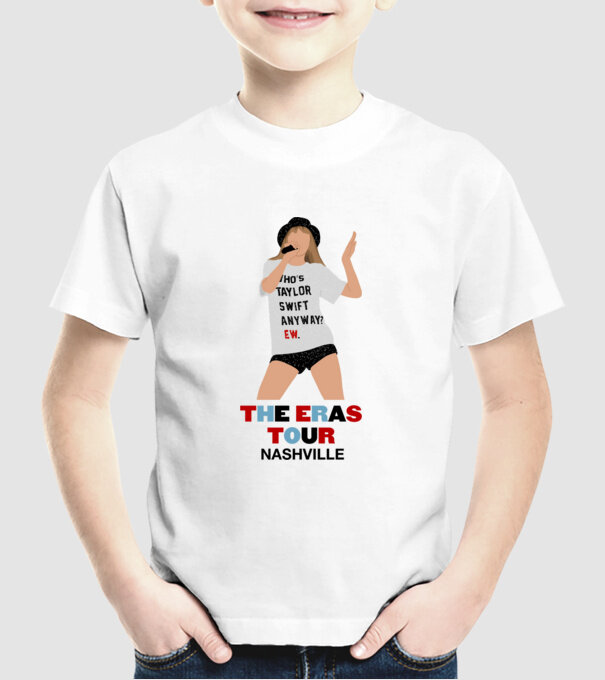 Taylor Swift The Eras Tour Nashville 2 model alb pe tricou