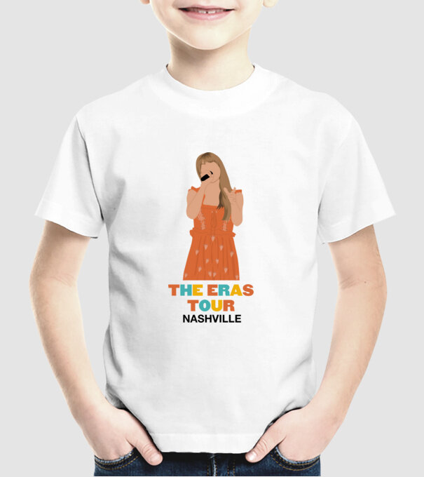 Taylor Swift The Eras Tour Nashville 3 model alb pe tricou