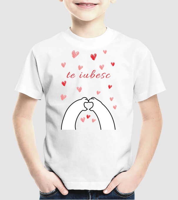 te iubesc model alb pe tricou