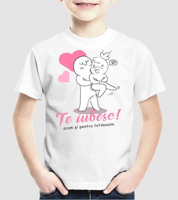 te iubesc model alb pe tricou